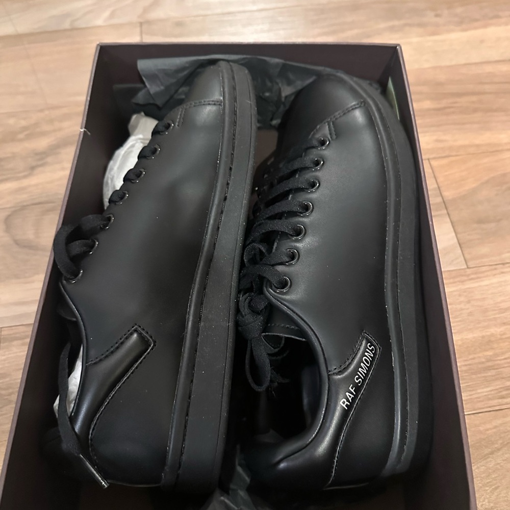 Raf Simons Black Leather Sneakers